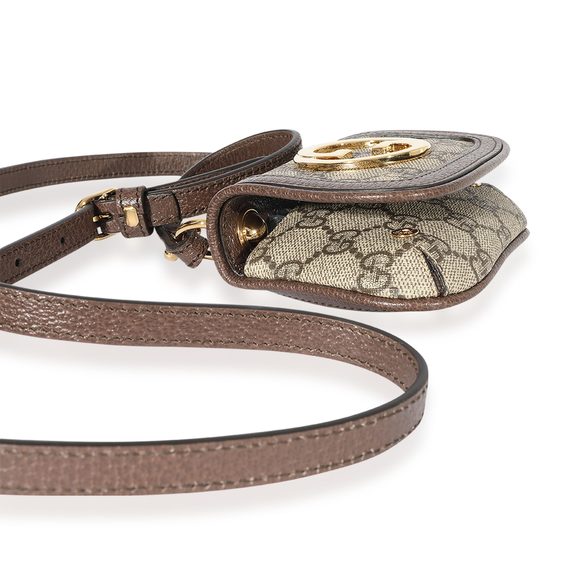 Gucci Brown Leather & GG Supreme Blondie Card Case Wallet - Picture 6 of 7